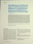 Vorschauseite 1: Entwicklung und Validierung einer UV-spektroskopischen Methode zur Gehaltsbestimmung von niedrigdosierten Kapseln für die Neonatologie