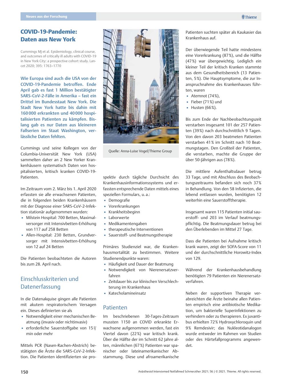 Vorschauseite 1: COVID-19-Pandemie: Daten aus New York