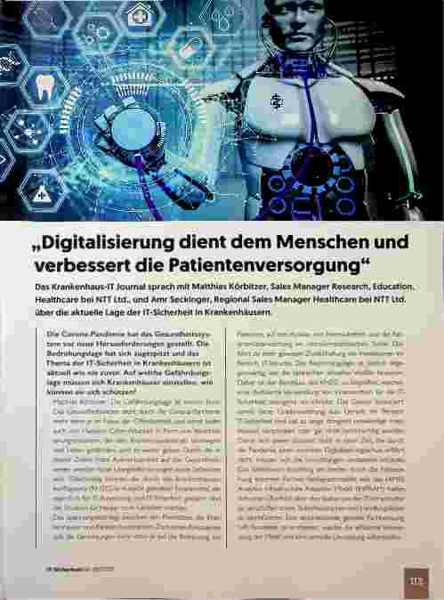Vorschauseite 1: „Digitalisierung dient dem Menschen und verbessert die Patientenversorgung.“