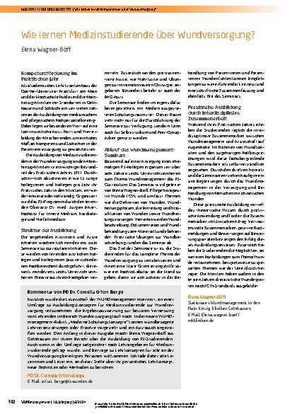 Vorschauseite 1: Wie lernen Medizinstudierende über Wundversorgung?