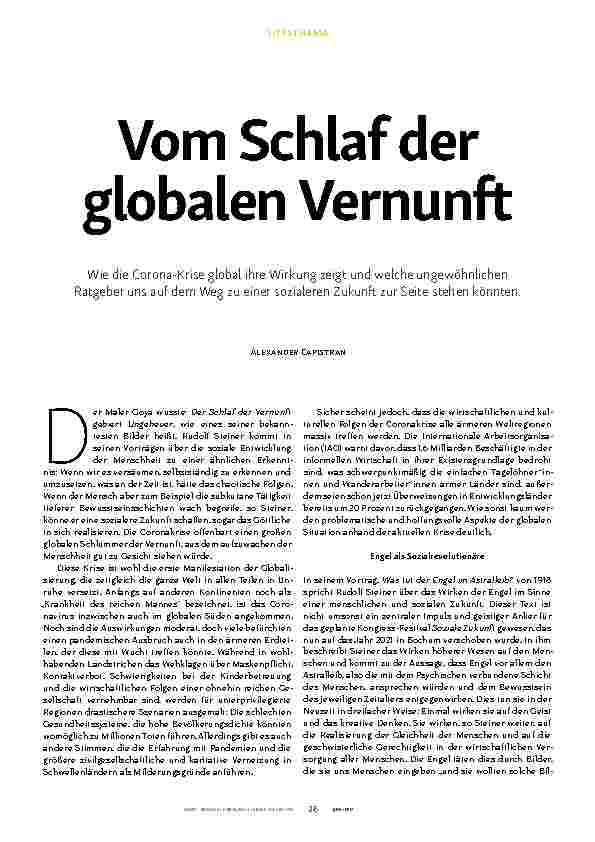 Vorschauseite 1: Vom Schlaf der globalen Vernunft