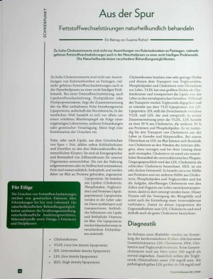 Vorschauseite 1: Aus der Spur Fettstoffwechselstörungen naturheilkundlich behandeln