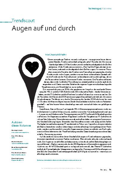 Vorschauseite 1: Trendscout, Augen auf und durch!