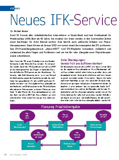 Vorschauseite 1: Neues IFK-Serviceangebot