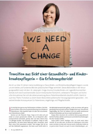 Vorschauseite 1: Transition aus Sicht einer Gesundheitsund Kinderkratkenpflegerin — Ein Erfahrungsbericht