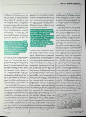 Vorschauseite 6: Rechtliche Zuständigkeiten) für die Hospizund Palliatiwersorgung1