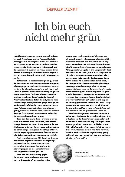 Vorschauseite 1: Ich bin euch nicht mehr grün.