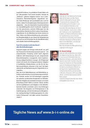 Vorschauseite 4: KI als Partner? Perspektiven auf Kompetenzerweiterung und Arbeitsprozesse in Spezialbibliotheken