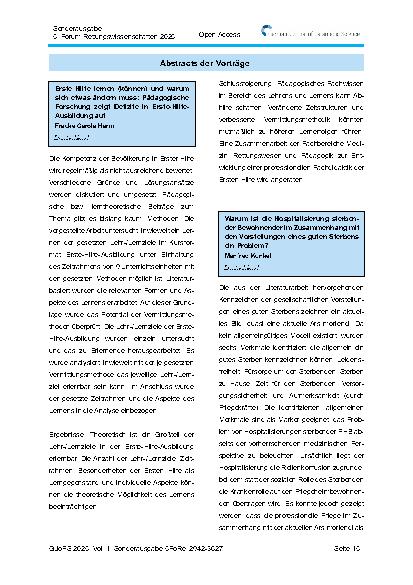 Vorschauseite 1: Abstracts der Vorträge