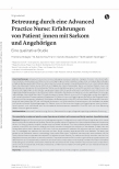 Vorschauseite 1: Betreuung durch eine Advanced Practice Nurse: Erfahrungen von Patientinnen mit Sarkom und Angehörigen