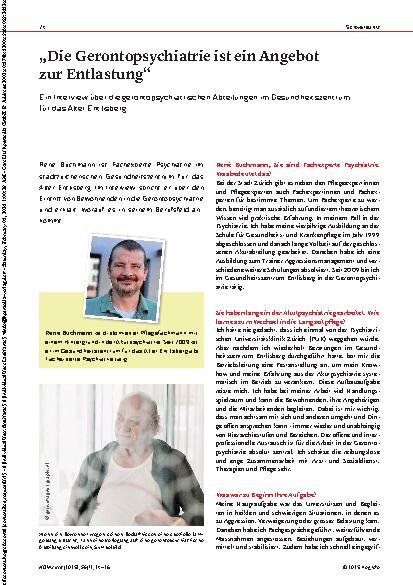 Vorschauseite 1: „Die Gerontopsychiatrie ist ein Angebot zur Entlastung“