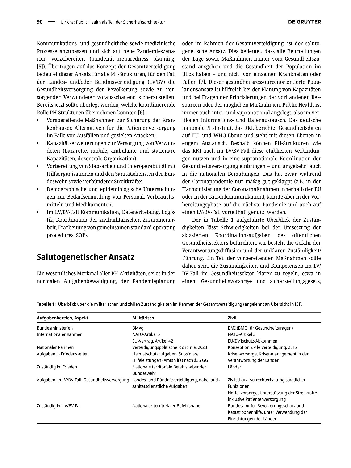 Vorschauseite 2: Public Health als Teil der Sicherheitsarchitektur