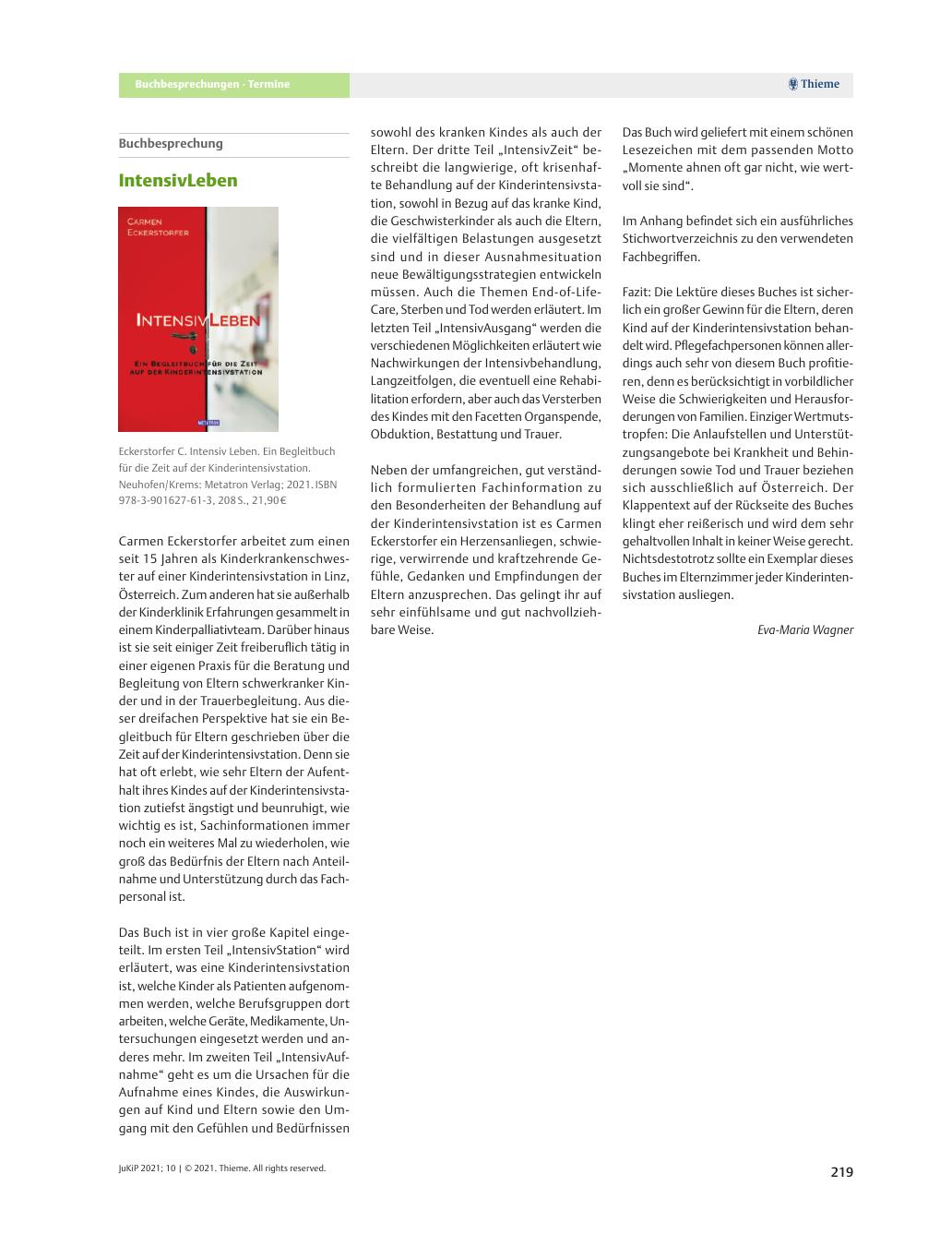 Vorschauseite 1: Buchbesprechung