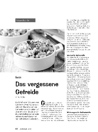Vorschauseite 1: Gerste: Das vergessene Getreide