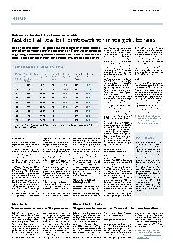 Vorschauseite 1: Fast die Hälfte aller Heimbewohner:innen geht leer aus.