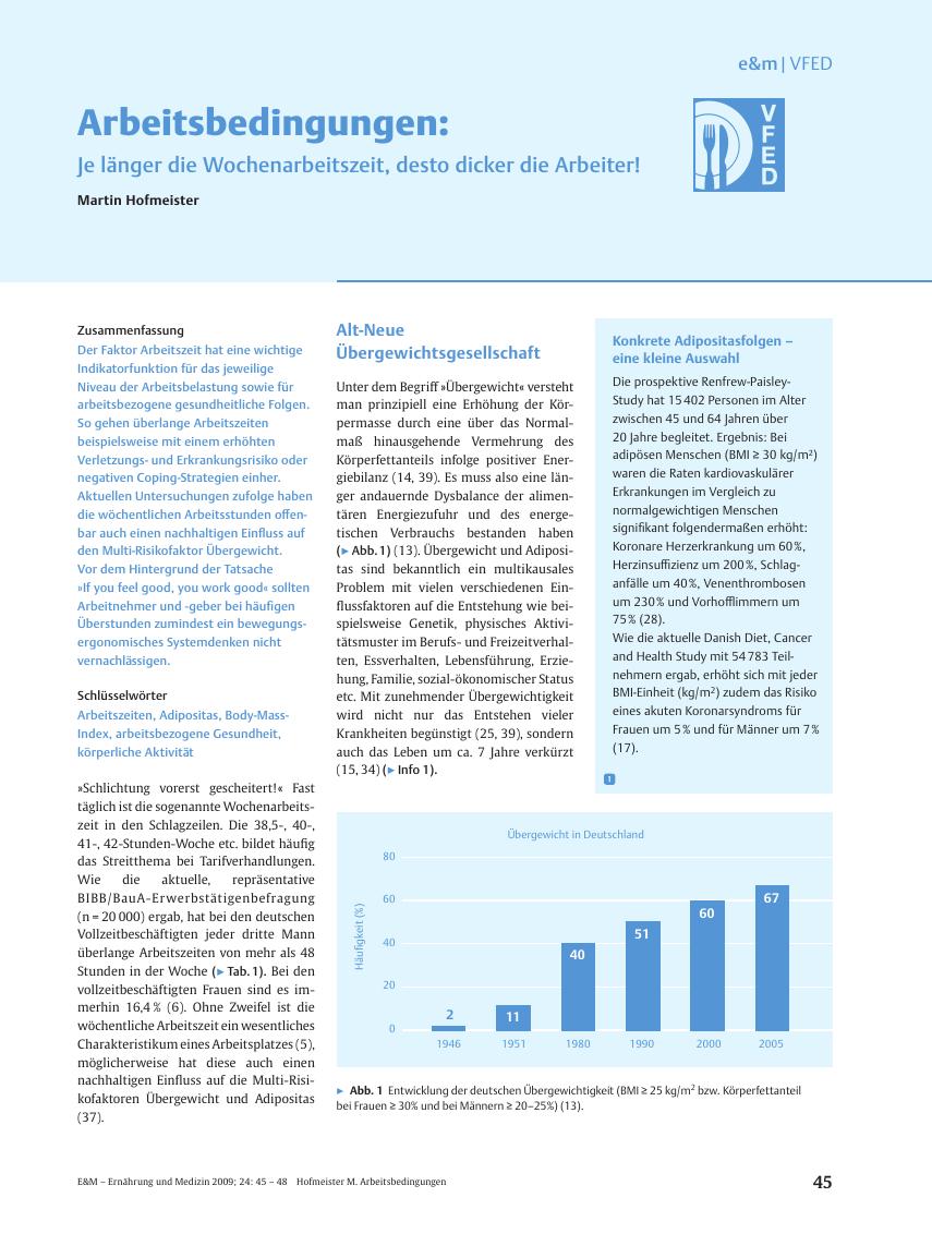 Vorschauseite 1: Arbeitsbedingungen: Je länger die Wochenarbeitszeit, desto dicker die Arbeiter!