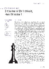 Vorschauseite 1: Bitte mehr Ehrlichkeit, Herr Minister!