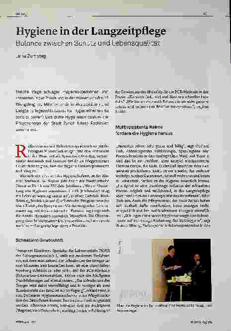 Vorschauseite 1: Hygiene in der Langzeitpflege: Balance zwischen Schutz und Lebensqualität