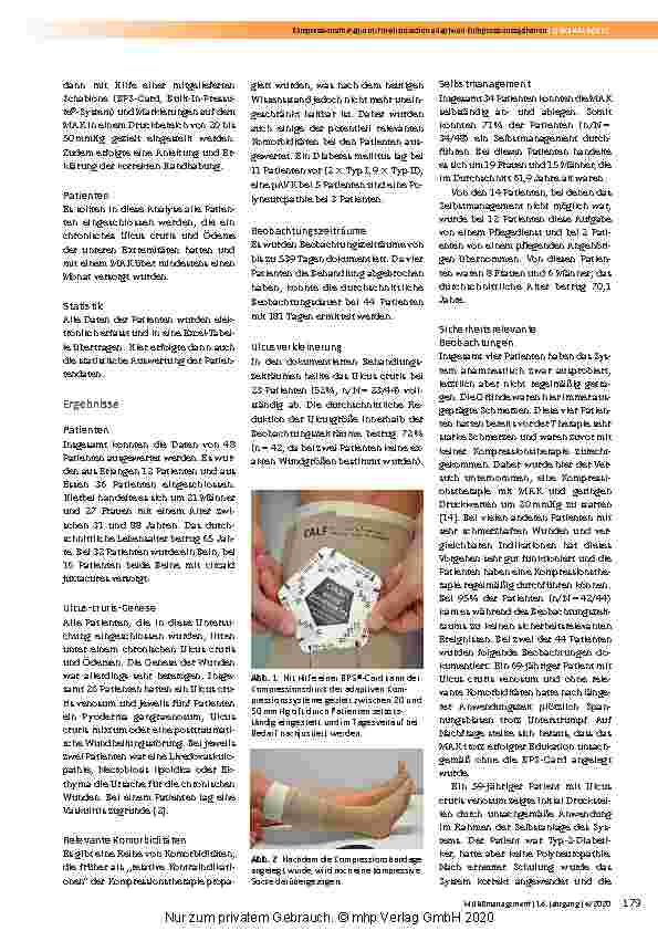 Vorschauseite 3: Kompressionstherapie mit medizinischen adaptiven Kompressionssystemen: Resultate einer retrospektiven Analyse von 48 Patienten mit chronischem Ulcus cruris und Ödemen