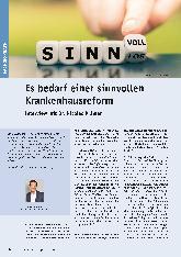 Vorschauseite 1: Es bedarf einer sinnvollen Krankenhausreform.