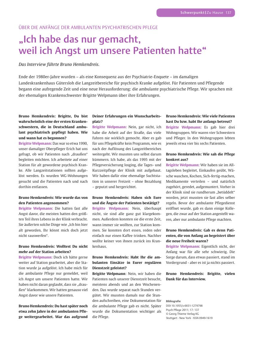 Vorschauseite 1: „Ich habe das nur gemacht, weil ich Angst um unsere Patienten hatte”
