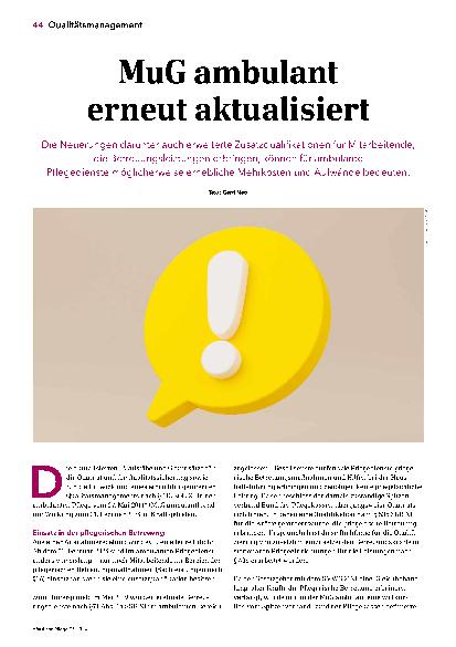 Vorschauseite 1: MuG ambulant erneut aktualisiert