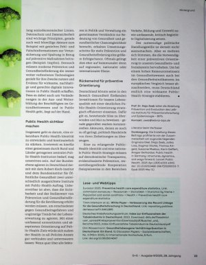 Vorschauseite 6: Priorität für die Prävention