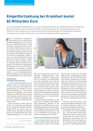 Vorschauseite 1: Entgeltfortzahlung bei Krankheit kostet 82 Milliarden Euro
