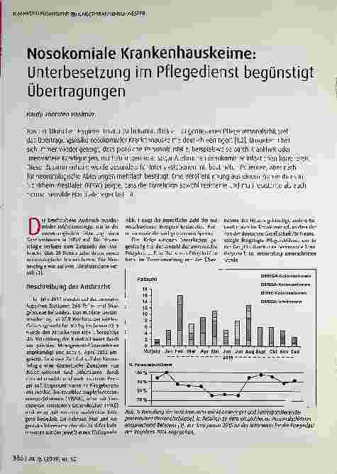 Vorschauseite 1: Nosokomiale Krankenhauskeime: Unterbesetzung im Pflegedienst begünstigt Übertragungen