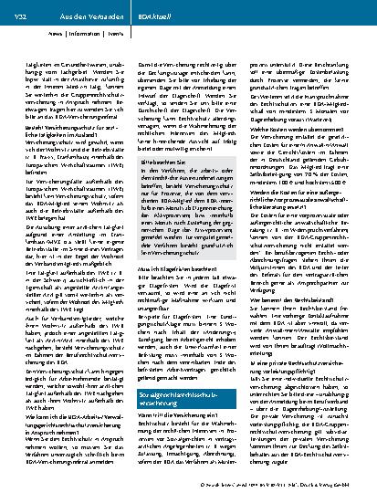 Vorschauseite 3: Berufsrechtsschutzversicherung für BDA-Mitglieder