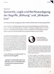 Vorschauseite 1: Semantik, Logik und Rechtsauslegung der Begriffe „Wirkung“ und „Wirksamkeit“