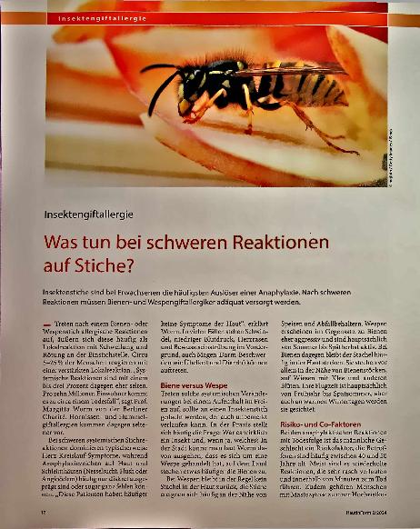 Vorschauseite 1: Insektengiftallergie: Was tun bei schweren Reaktionen auf Stiche?