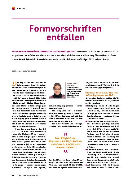 Vorschauseite 1: Formvorschriften entfallen