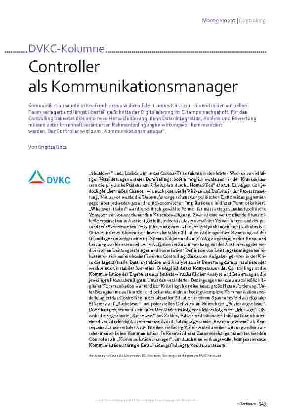 Vorschauseite 1: Controller als Kommunikationsmanager