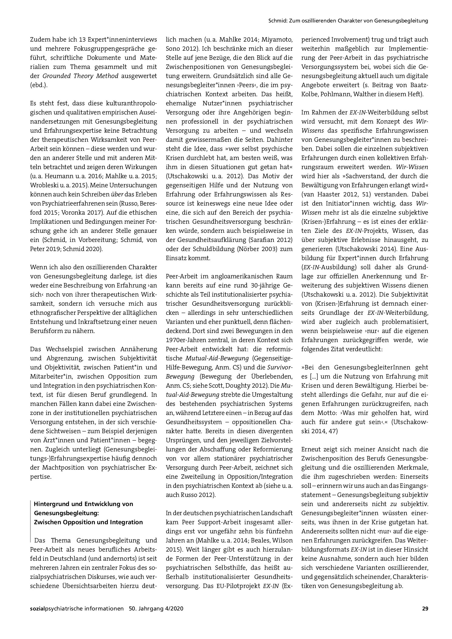 Vorschauseite 2: Zum oszillierenden Charakter von Genesungsbegleitung. Erfahrungsexpertise von Genesungsbegleiter*innen in (teil-)stationärer psychiatrischer Versorgung