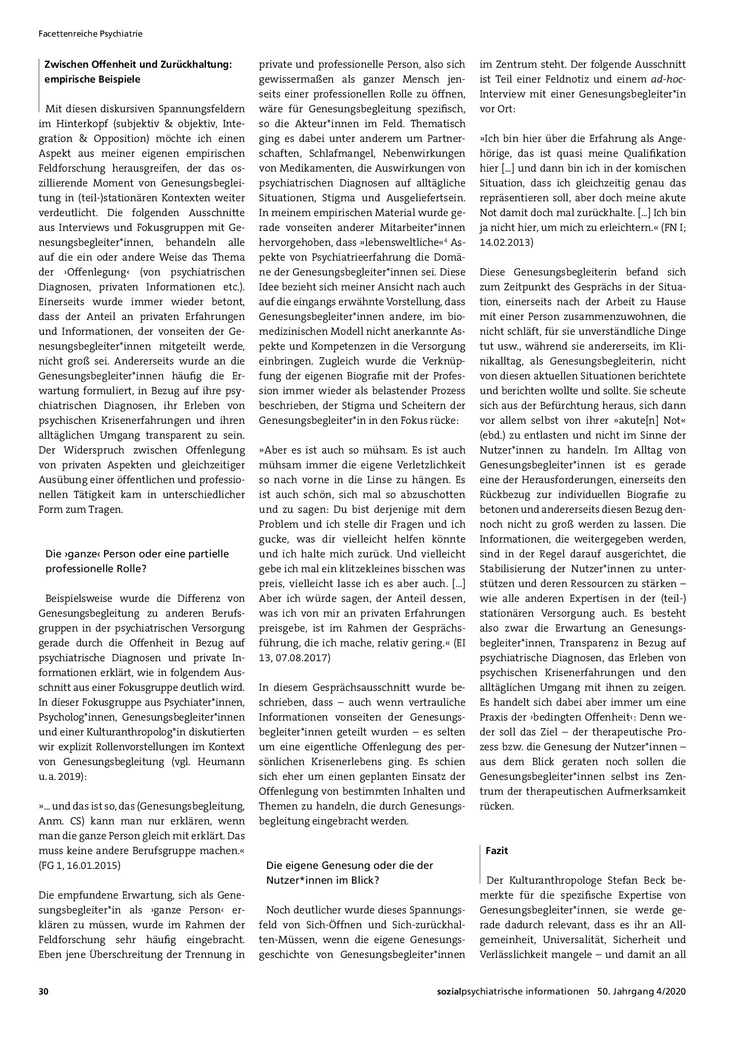 Vorschauseite 3: Zum oszillierenden Charakter von Genesungsbegleitung. Erfahrungsexpertise von Genesungsbegleiter*innen in (teil-)stationärer psychiatrischer Versorgung