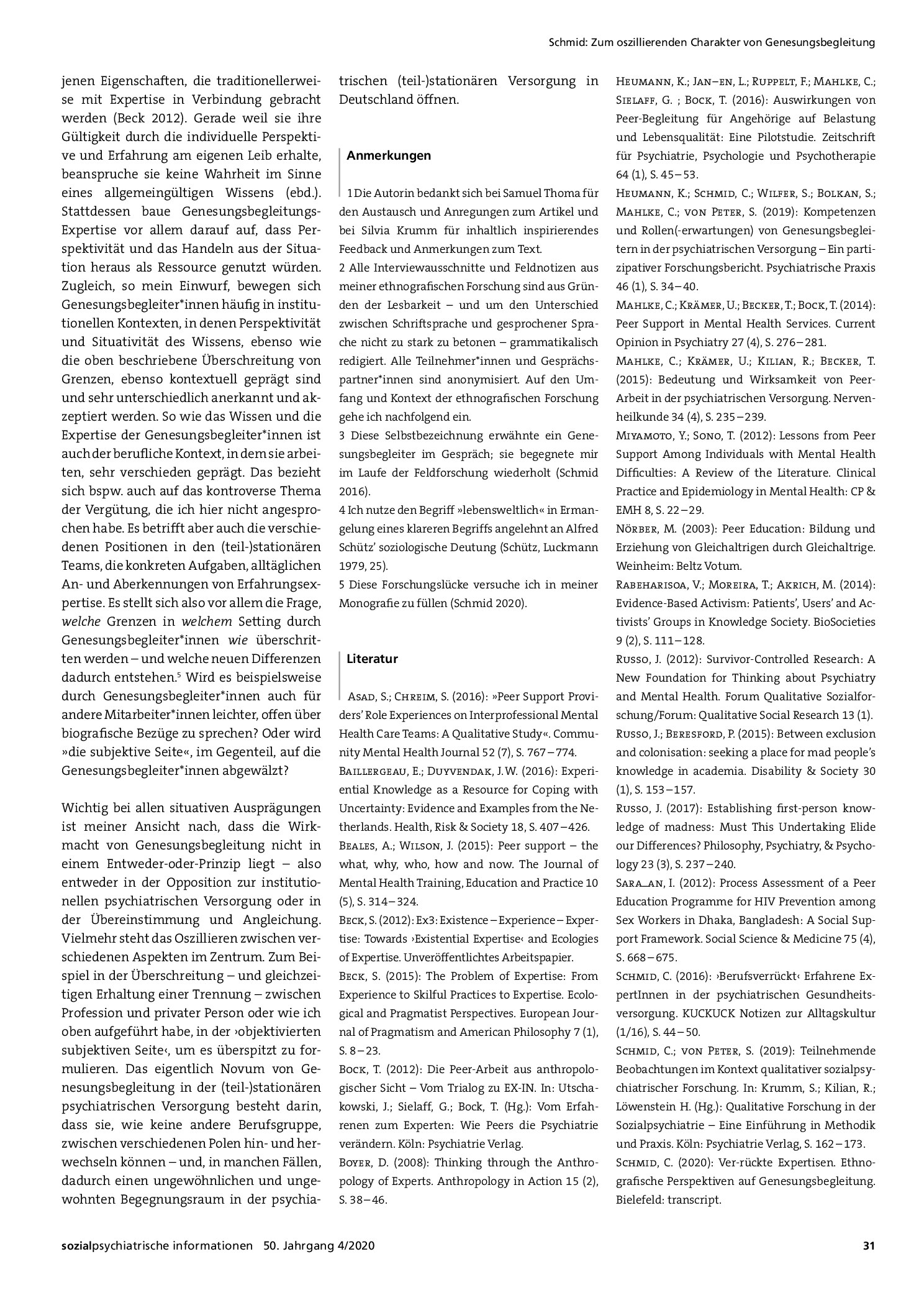 Vorschauseite 4: Zum oszillierenden Charakter von Genesungsbegleitung. Erfahrungsexpertise von Genesungsbegleiter*innen in (teil-)stationärer psychiatrischer Versorgung
