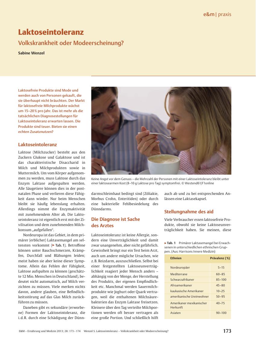Vorschauseite 1: Laktoseintoleranz
