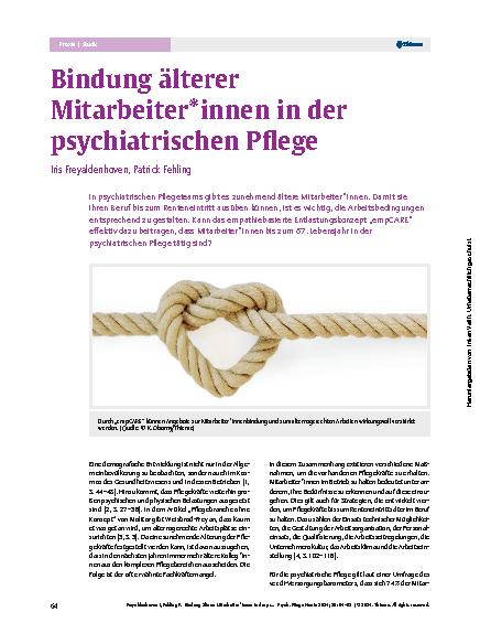 Vorschauseite 1: Bindung älterer Mitarbeiter*innen in der psychiatrischen Pflege