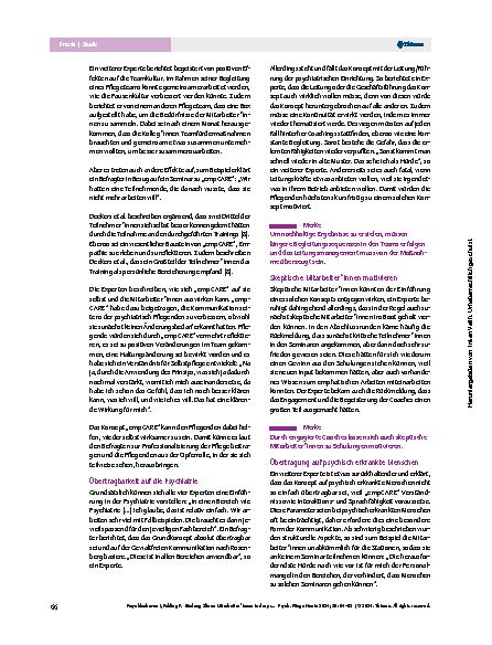 Vorschauseite 3: Bindung älterer Mitarbeiter*innen in der psychiatrischen Pflege