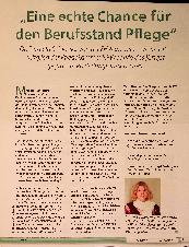 Vorschauseite 1: „Eine echte Chance für den Berufsstand Pflege."