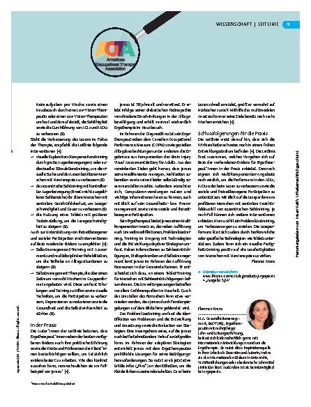 Vorschauseite 2: Fundierte Ergotherapie bei eingeschränktem Sehen