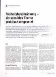 Vorschauseite 1: Freiheitsbeschränkung - ein sensibles Thema praktisch umgesetzt