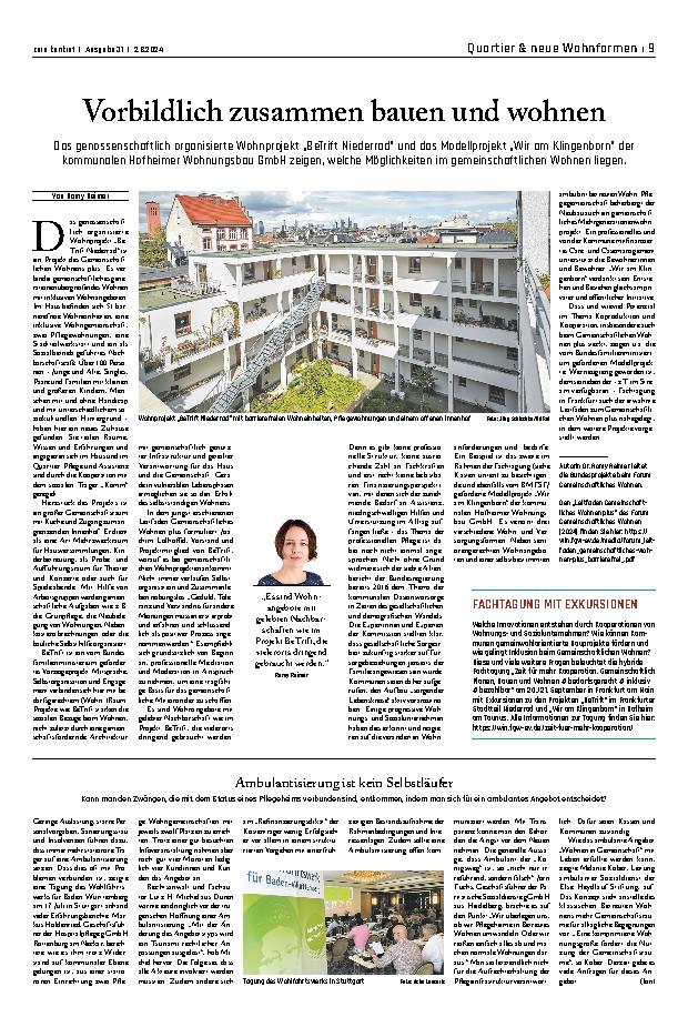 Vorschauseite 1: Vorbildlich zusammenbauen und wohnen