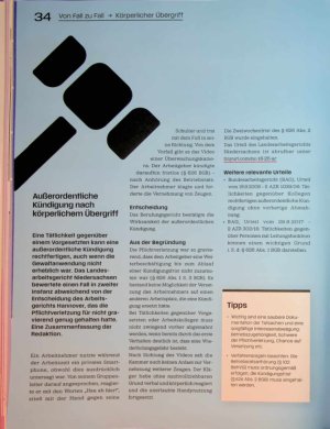 Vorschauseite 1: Außerordentliche Kündigung nach körperlichem Übergriff