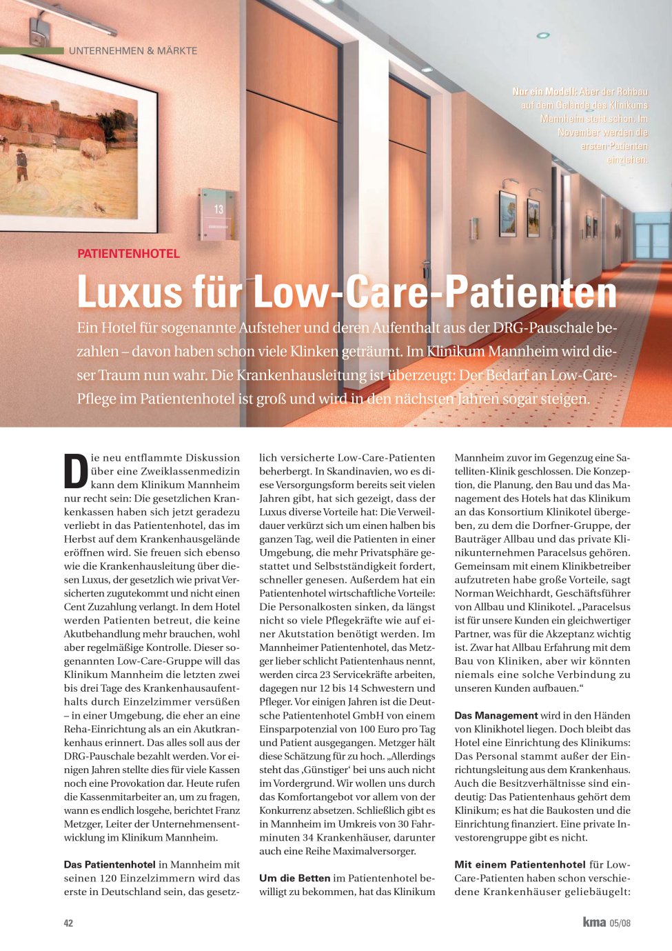 Vorschauseite 1: Luxus für Low-Care-Patienten