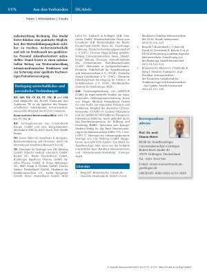 Vorschauseite 4: Einführung des Moduls „Fortund Weiterbildung“ im Rahmen des Zertifikats „Intensivmedizin“ der DGAI