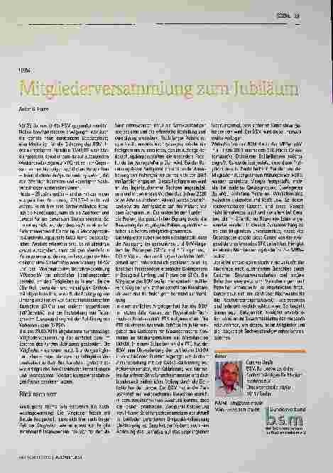Vorschauseite 1: Mitgliederversammlung zum Jubiläum