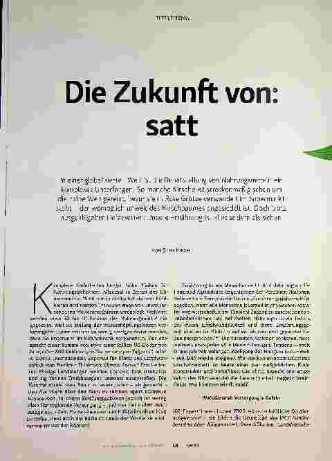 Vorschauseite 1: Die Zukunft von: satt