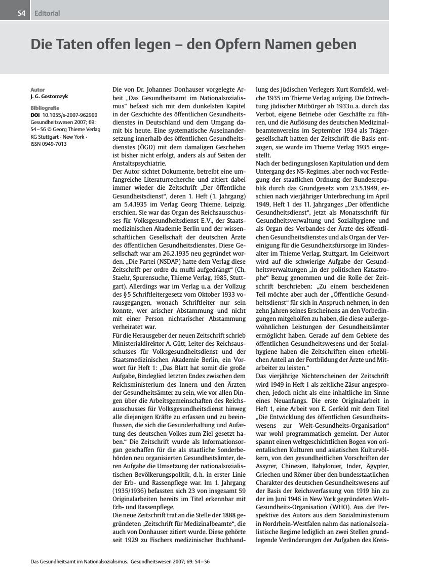 Vorschauseite 1: Die Taten offen legen - den Opfern Namen geben